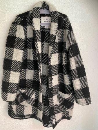 Woolrich Mantel kariert schwarz weiss Gr. S