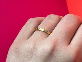 Silberring vergoldet DISCO fein (55/div. Grössen auf Anfrage