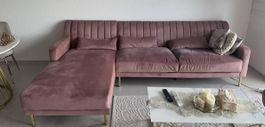 Ecksofa Altrosa Samt