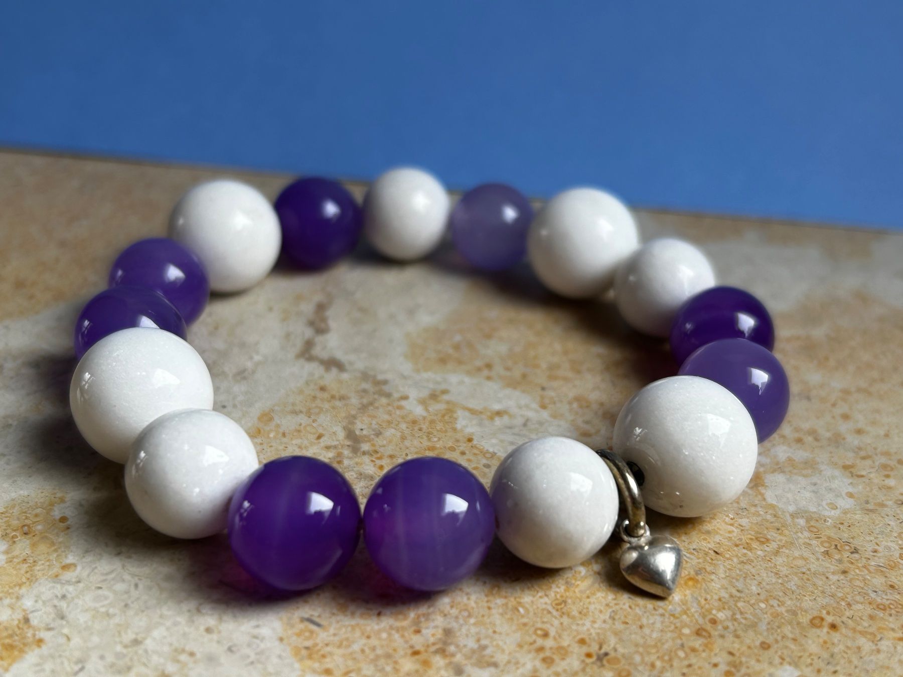 Armbänder & -reifen: Amethyst und Schneequarz -Armband 19cm – Gebraucht aus Laufen von Bellebellezza 4