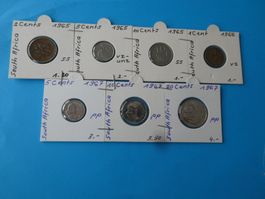 Südafri, Konvolut alte Münzen 1965-1967   meist unzirkuliert