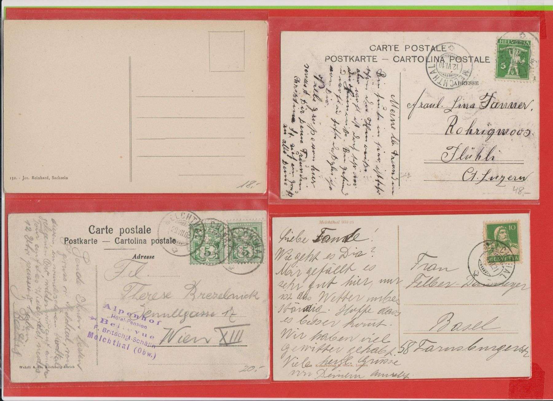 Cartoline postali: Melchtal  -  Lot von 23 alten Ansichtskarten ab 1900 – Usato da Vitznau venduto da Ropaku 3