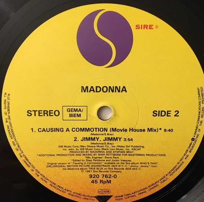 Schallplatten: Madonna – Causing a commotion (12'' Maxi-Single) – Gebraucht aus Grüningen von azulvinyl 3