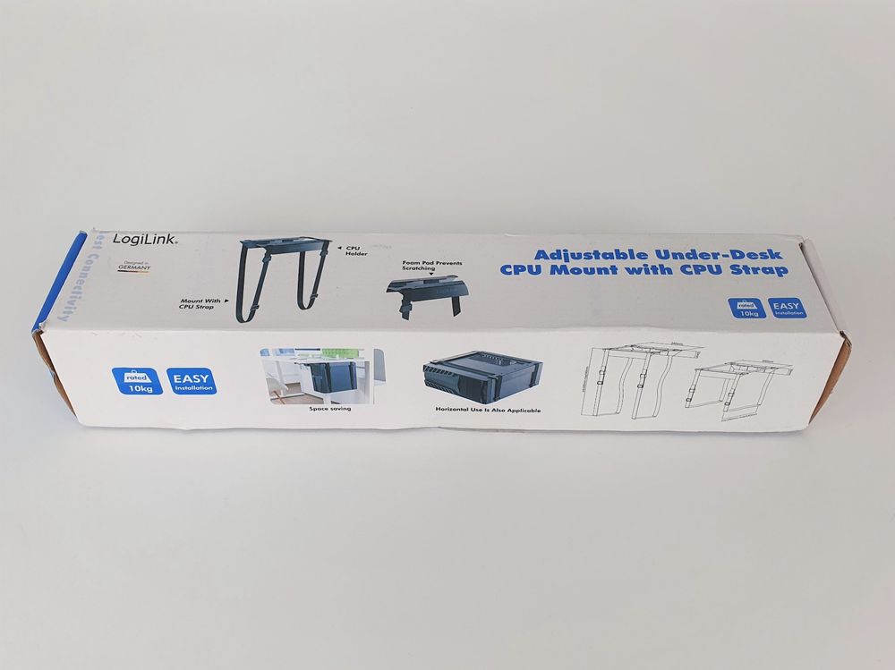 PUTORSEN PC Halterung Unter Schreibtisch - 30kg Tragkraft, 360° Drehung, Schiene Schwarz