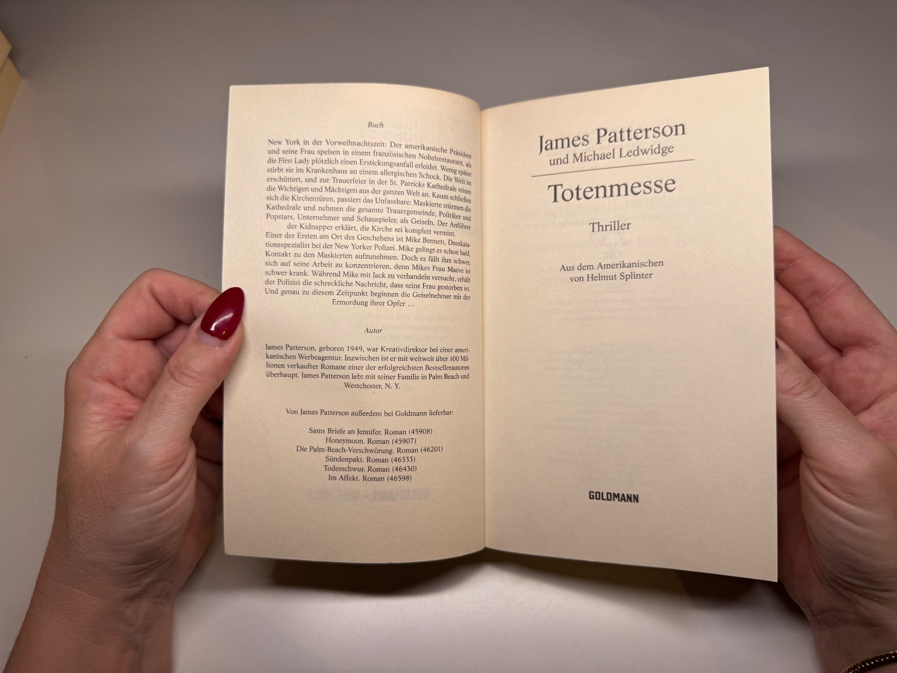 Libri: ROMAN: James Patterson, Totenmesse – Usato da Grosswangen venduto da Deutsche_Romane 2