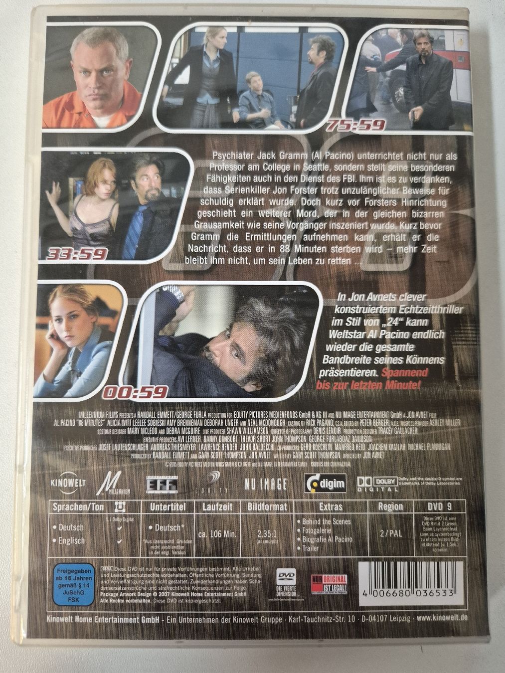 Tutti i DVDs: 88 Minutes DVD – Usato da Lindau venduto da Hammy0740 1