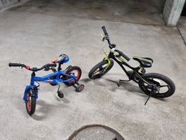 1 Kinderfahrrad 12 Zoll mit Stützrädern und 16 Zoll Fahrrad
