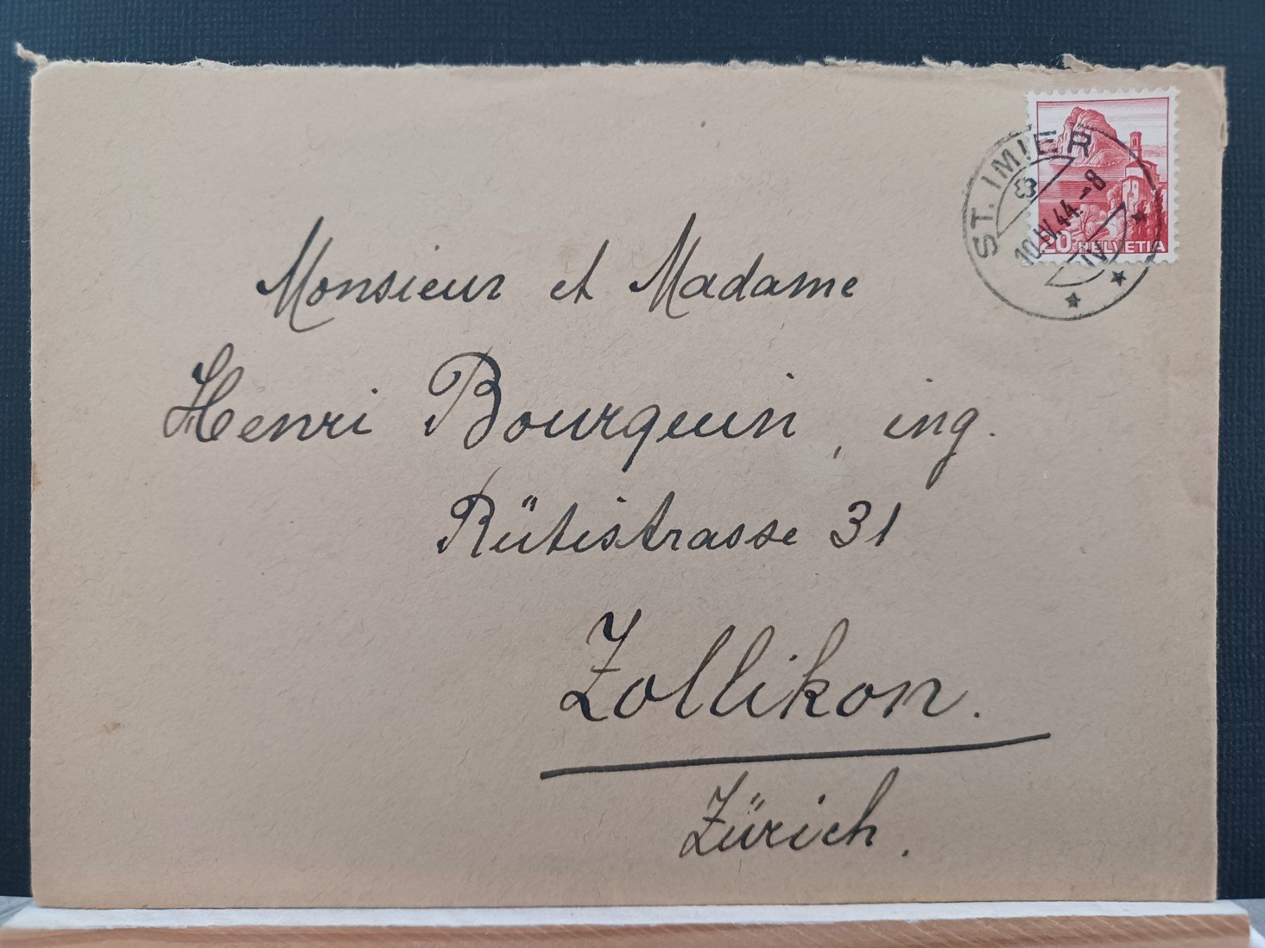 Tutti i francobolli: Brief 1944, mit S.R.K. Vignette, Stempel  ST. IMIER – Usato da Aarau Rohr venduto da mgvw