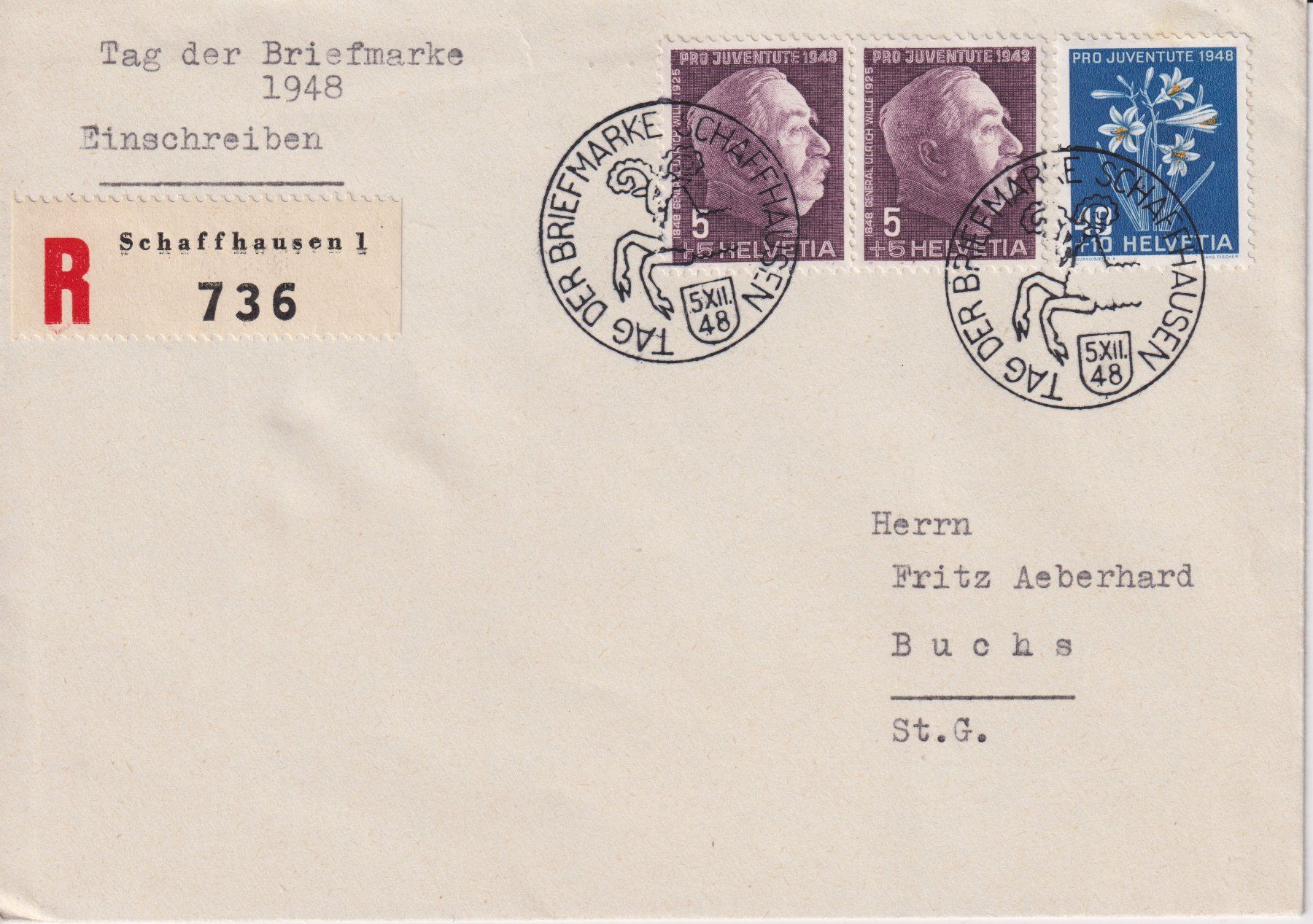 Tutti i francobolli: Tag der Briefmarke Schaffhausen 1948 – Usato da Bellach venduto da qsearch