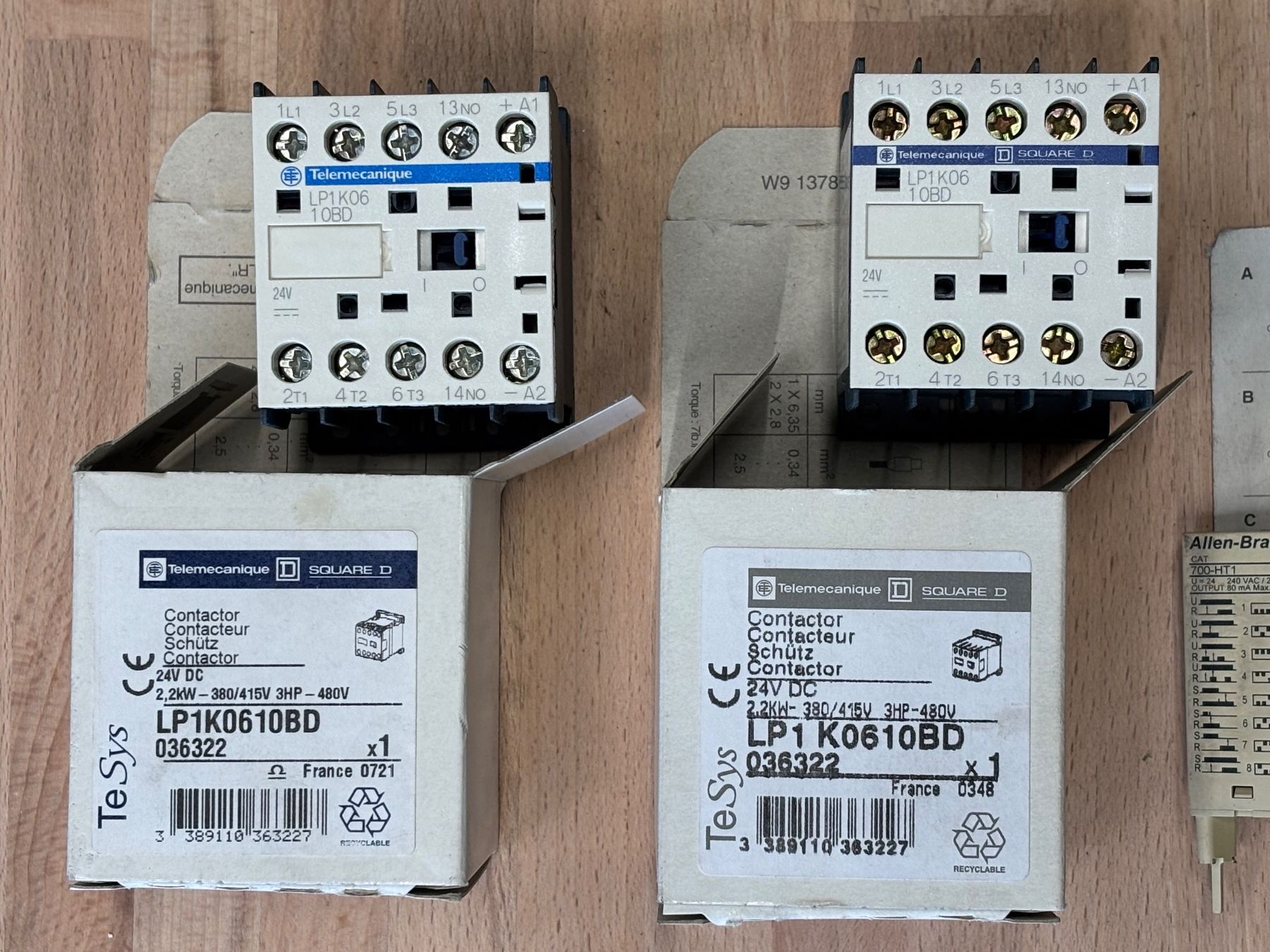 Schneider Componenti elettronici: 2 Allen-Bradley Zeitmodul 2 Leitungsschütz – Usato da Winterthur venduto da ReUse_Baumarkt 2