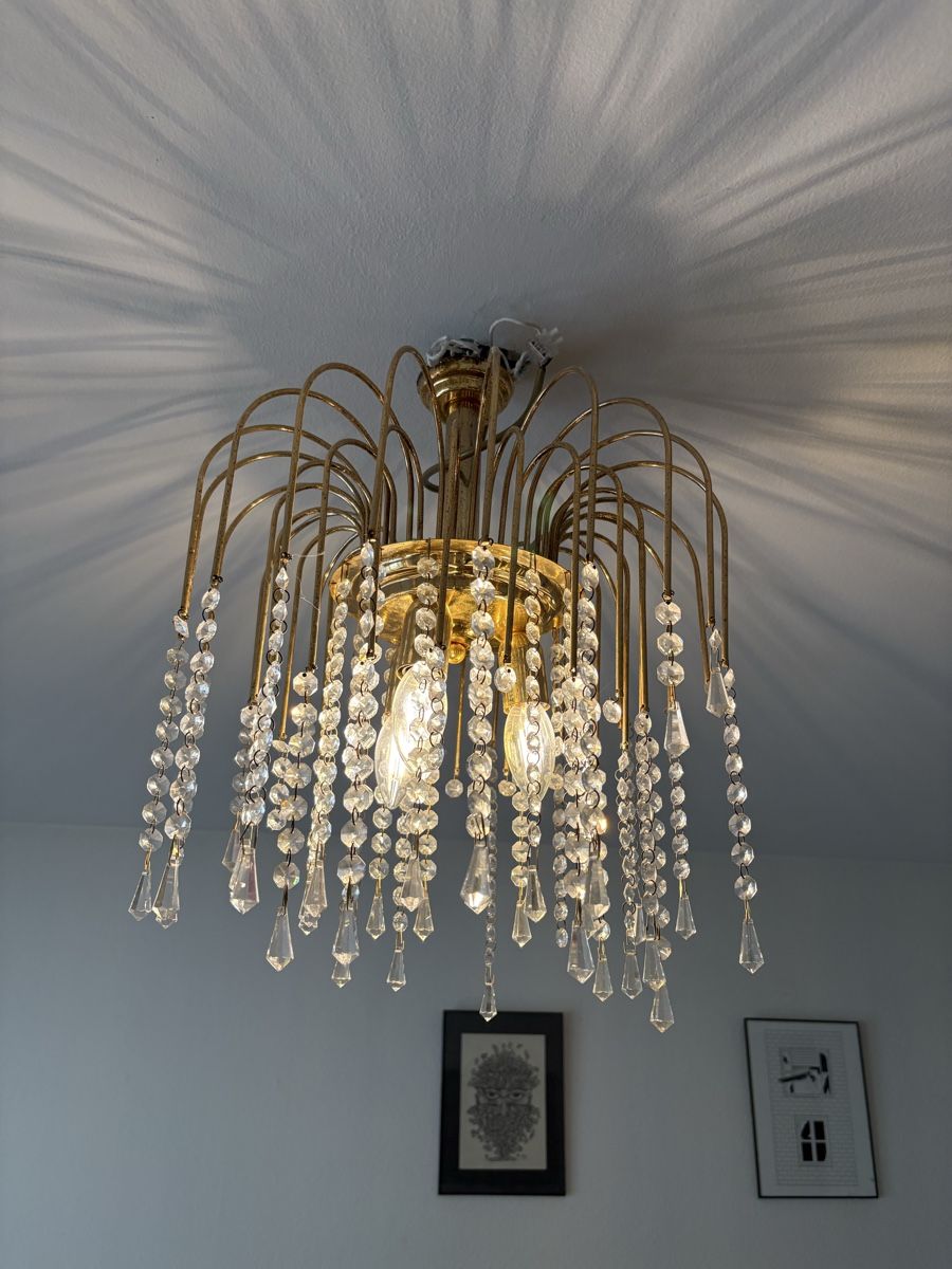 Lampadari & plafoniere: Deckenleuchte Vintage Kristall, Gold-Messing Optik, elegant  – Usato da Zürich venduto da 54ug 1