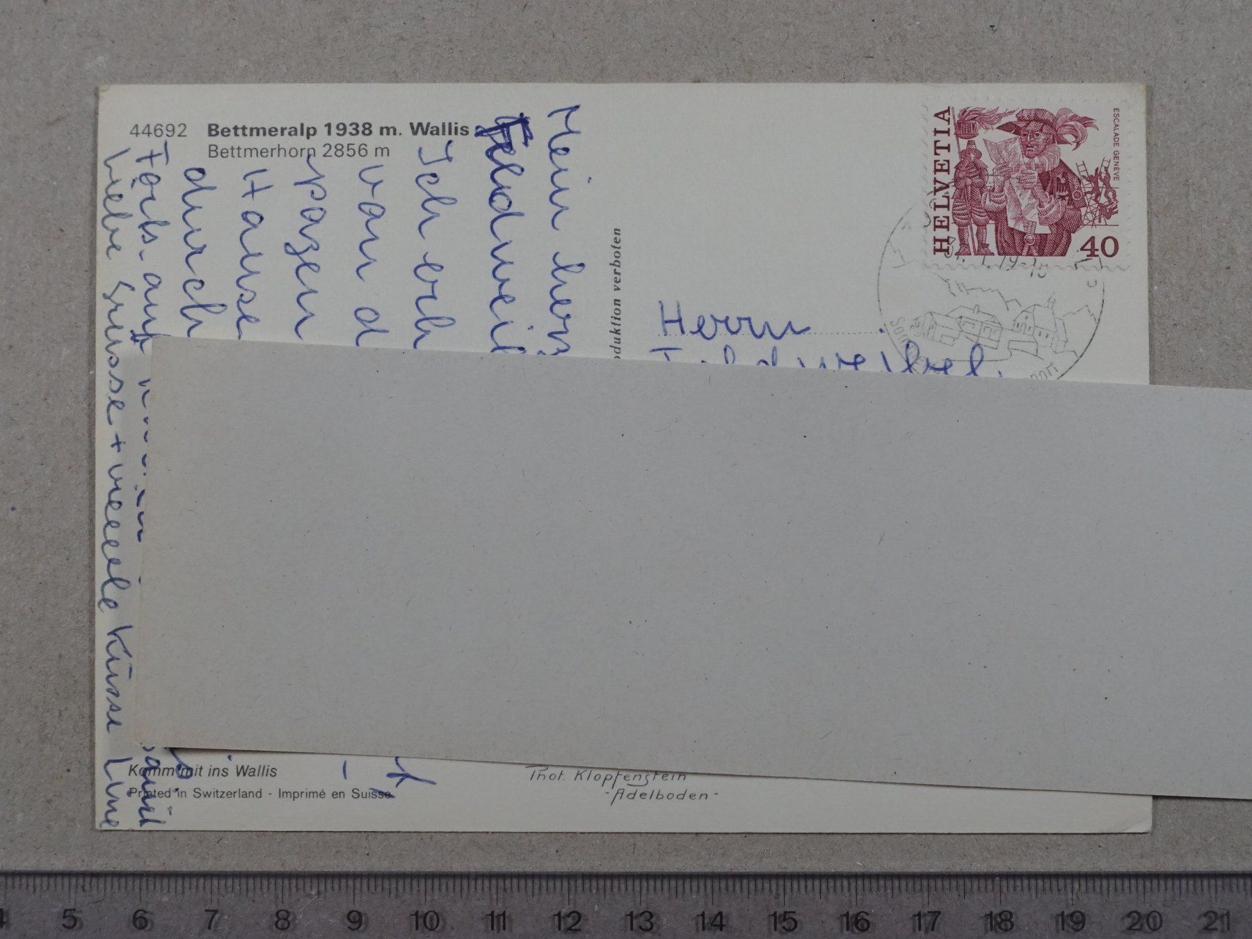 Cartoline postali: Bettmeralp, 1979 – Usato da Lenzburg venduto da fh1 1