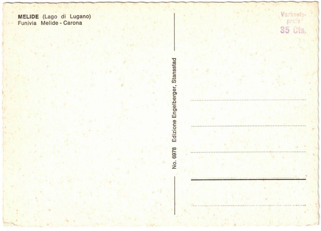 Cartoline postali: Melide - Gondelbahn Carona – Usato da Binningen venduto da Mountainrider 1