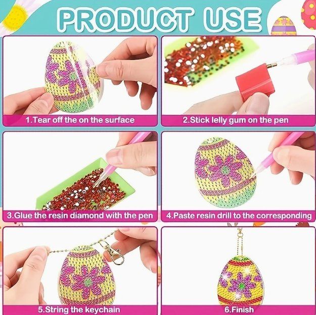 Tutte le decorazioni: 20 Easter Egg Diamond Painting Kits Set DIY – Nuovo (secondo la descrizione) da Gattikon venduto da Sarahs_Schatzkammer 4