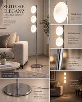 Moderne Chrom-Stehlampe mit 3 Leuchten