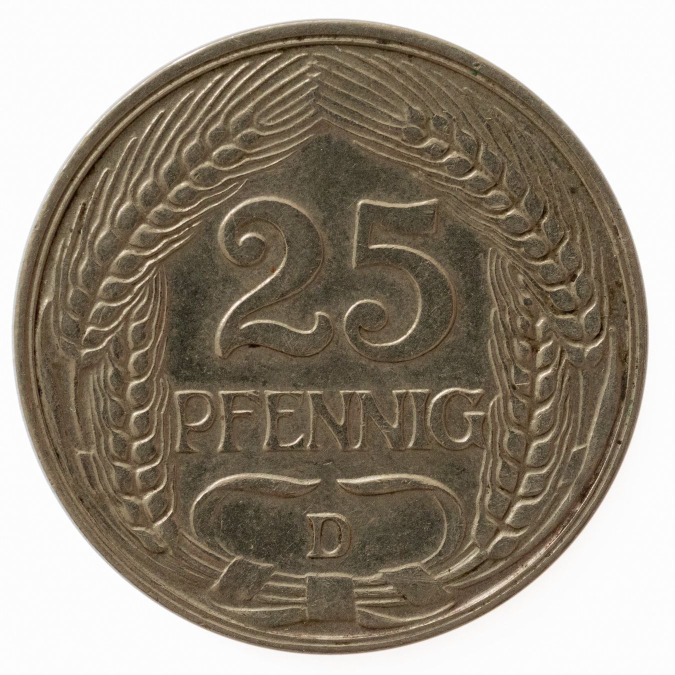 Tutti le monete: Deutsches Reich 25 Pfennig 1910 D – Usato da Rotkreuz venduto da num_6343 1