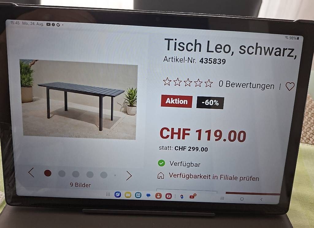Tavoli: Tisch Leo Schwarz – Usato da St.Gallen venduto da lar_m872