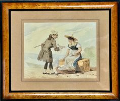 DESSIN ANCIEN WOLFGANG-ADAM TÖEPFFER 1766/1847POISSONNIÈRE