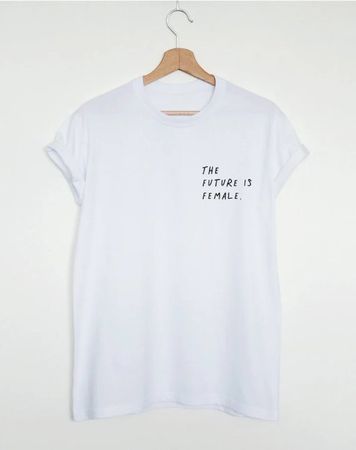 Weisses T-Shirt mit Aufdruck - The Future Is Female Gr. XS