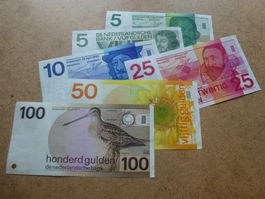 Lot ++ 6 alte Banknoten aus Holland ab 1966-1982