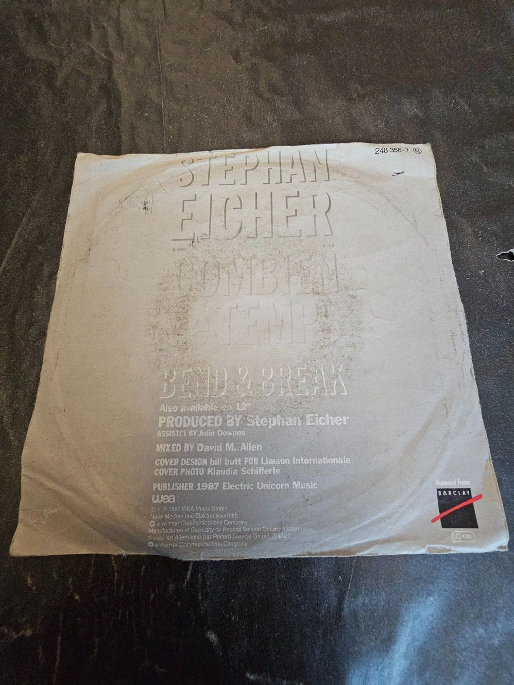 Schallplatten: Vinyl, 7" LP - Stephan Eicher – Combien De Temps (1987) – Gebraucht aus Biberist von Foolio0 1