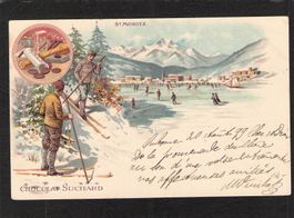 Suchard Karte , St. Moritz GR , gel. 1899
