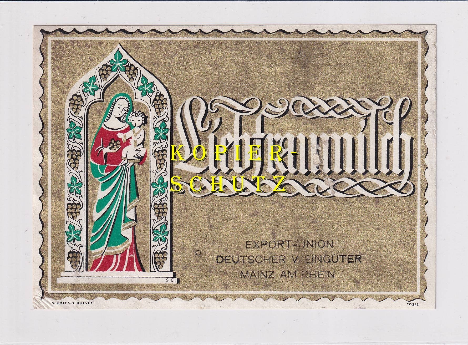 Papiere: Etikette - Liebfraumilch /bd – Gebraucht aus Hombrechtikon von Rudolf07