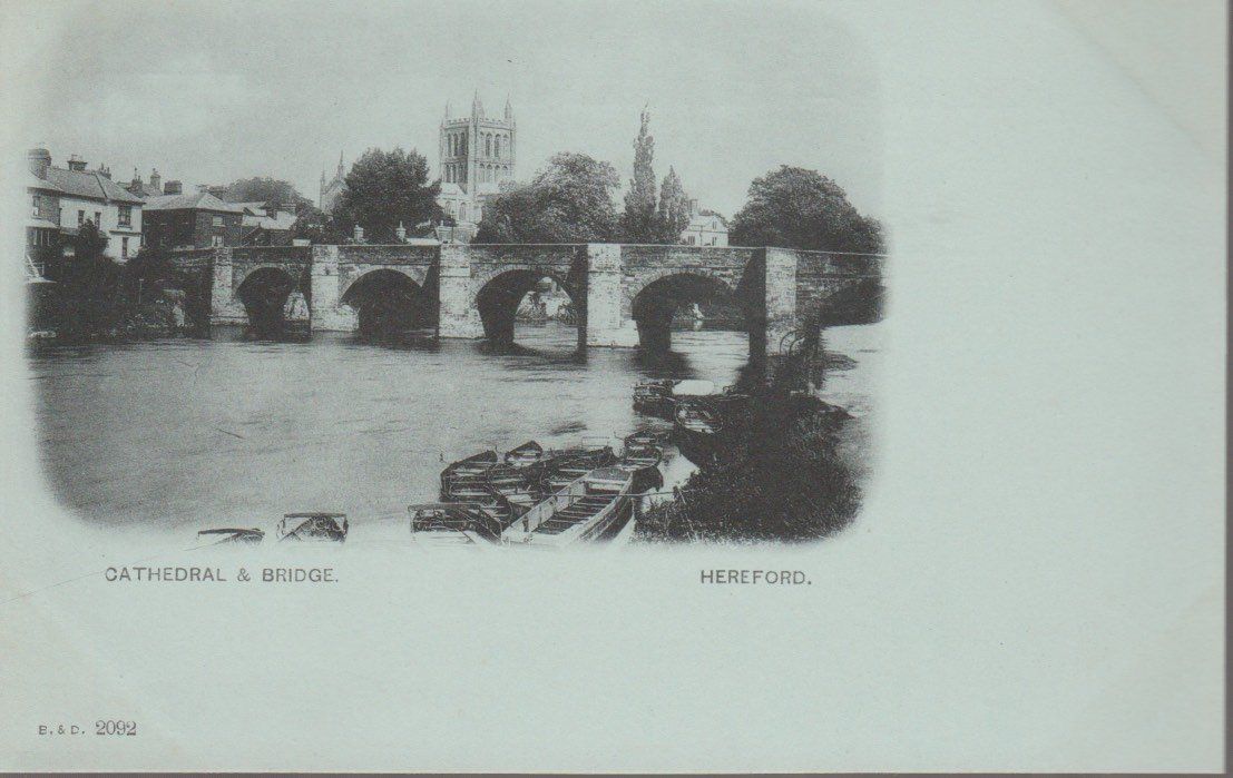 Cartoline postali: old UK Postcard HEREFORD CATHEDRAL & BRIDGE  B. & D. 2092 ak – Usato da Vezia venduto da Aquarius_Age