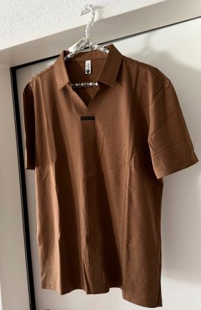 Braunes Poloshirt kurzarm Gr. L -/neu