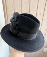 Gucci Feathered Felt Hat - Black - Size 56 - Stunning!