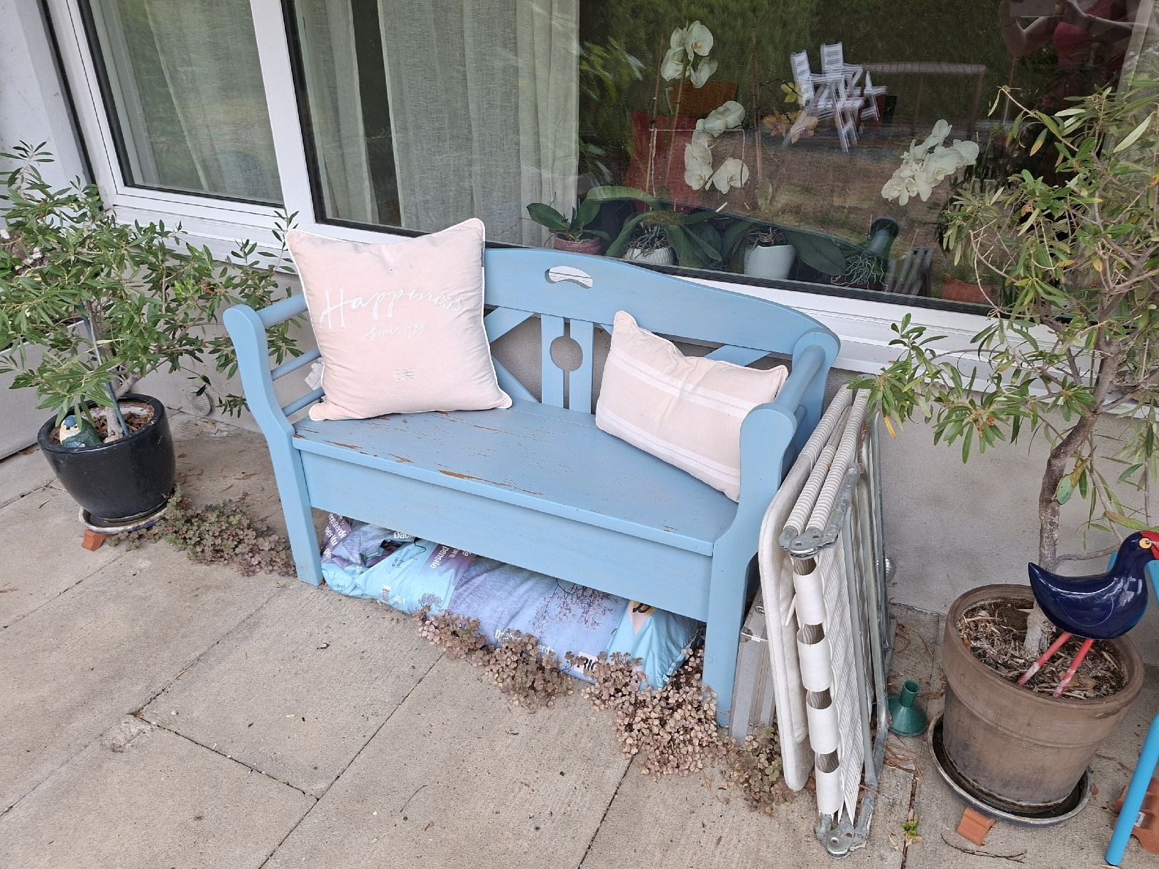 Panchine: Gartenbank Holz, blau gestrichen – Usato da Rüschlikon venduto da Kibuz03 3