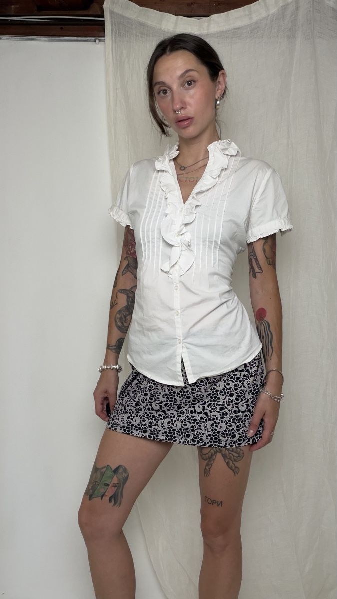 Röcke: Mini skirt patterned black white size M – Gebraucht aus Knonau von Grapesvintage 4