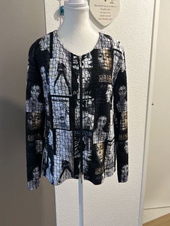 Jacke schwarz mit Muster  von New Jersey fashion Gr. L