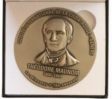 Medaille Théodore Maunoir Mitbegründer ICRC Chirurg im Etui