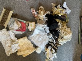 Borte Band  spitze durchbrochen Stoff stoffreste