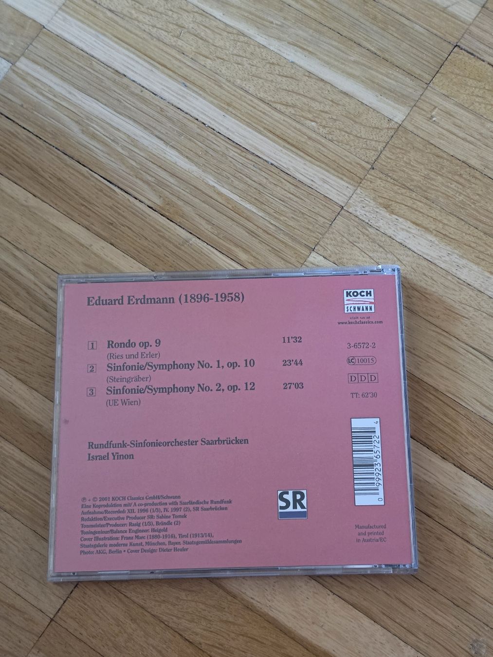 CD: CD: Eduard Erdmann Sinfonien 1 & 2, Rondo  – Usato da Aesch BL venduto da immon 1