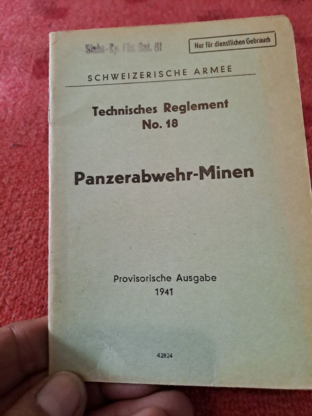 Libri: Reglement  " Panzerabwehr Minen " – Usato da St.Gallen venduto da Infanteriewerk 1