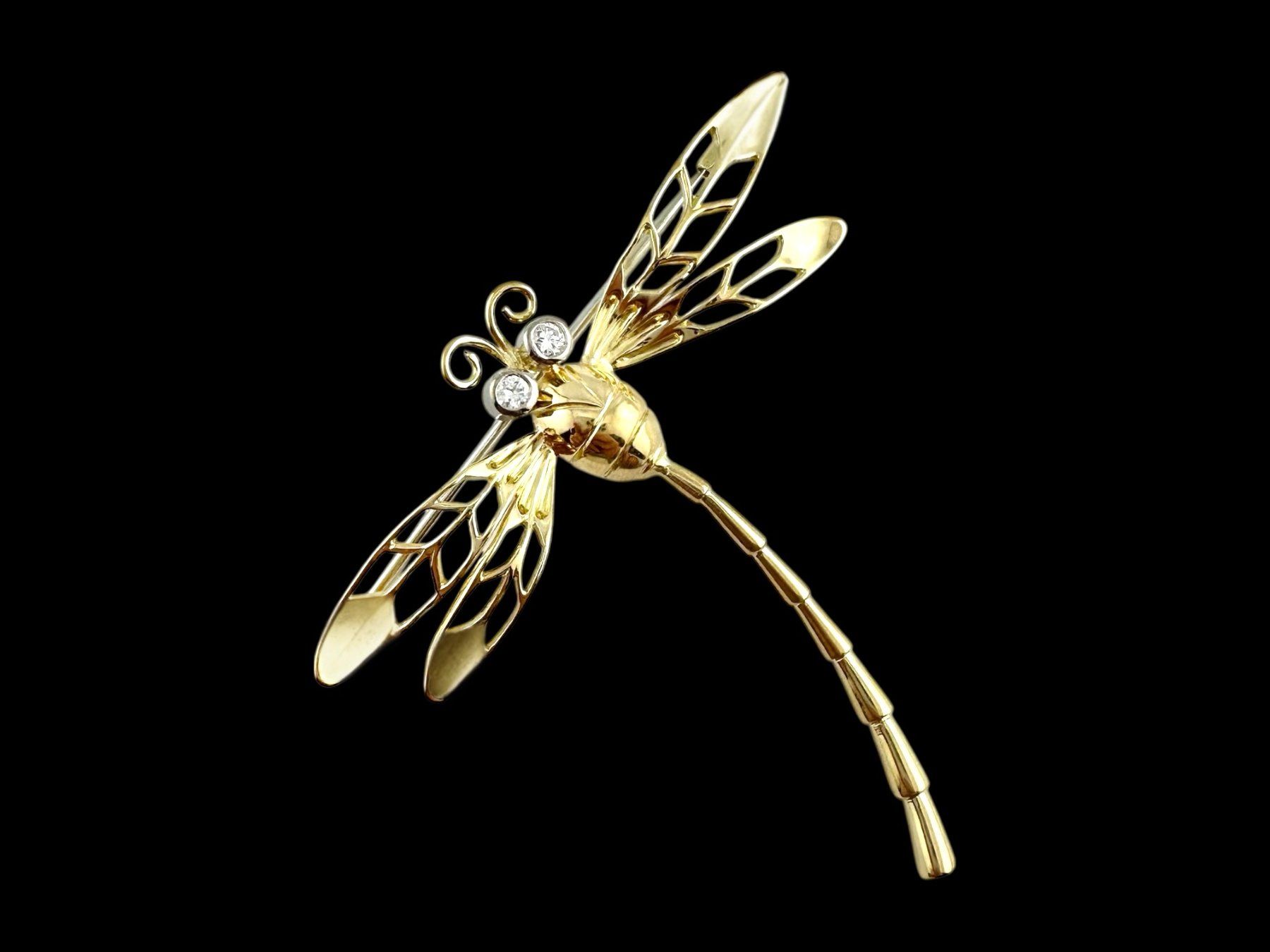 Spille & Fermagli: Elegante Libellen - Brosche mit Brillanten – Usato da Zuzwil SG venduto da artimmo 2