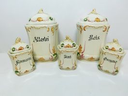 Antik Gewürzdosen Keramik Vintage Herr 1950er