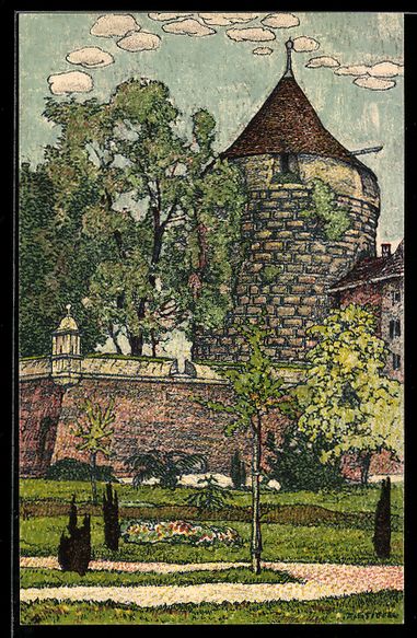 Cartes postales: Lithographie Solothurn, Bastion St. Urs – D'occasion à Berlin par bartko-reher