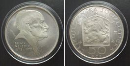 TSCHECHOSLOWAKEI 50 Korun 1978, ZDENEK NEJEDLY, Silber, PP