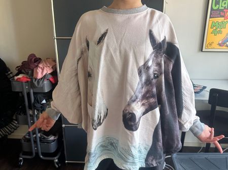 Ausgefallenes Pferde-Sweatshirt Molo, neuwertig, One Size