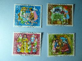 1985 Szenen aus Märchen j294-j297 Pro Juventute ET Voll