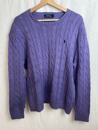 Pull Ralph Lauren violet torsadé 