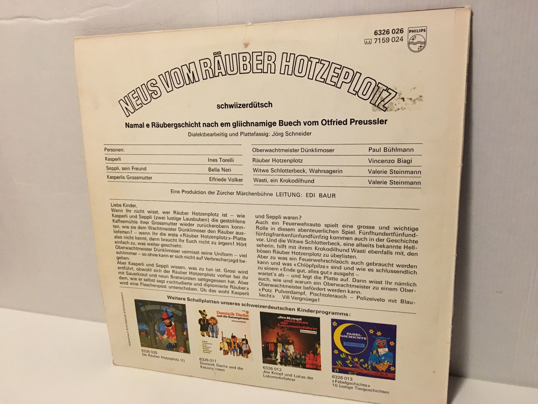 Dischi in vinile: Schallplatte - Neus vom Räuber Hotzeplotz - Philips - 1973 – Usato da Andwil SG venduto da Rainboli 1