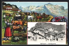Splügen, Häuser im Ort, Senntum, Alpfa