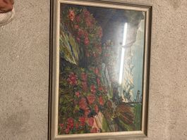 Peinture originale de 1936 – paysage alpin signé Ludens Mazz