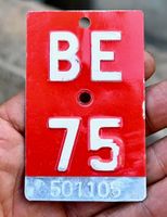 Velonummer BE von 1975 - BERN -  BE 75 - 501 105