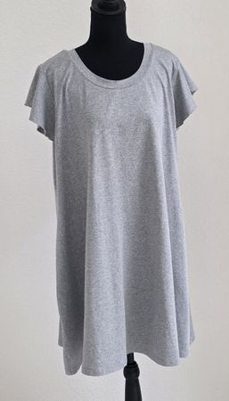 Sommerliches Grau T-Shirt Kleid mit Flügelärmeln Gr.3XL