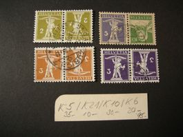 KEHRDRUCKE, K 5 // K 21 // K 10 // K 6, gestempelt, SBK 95.-